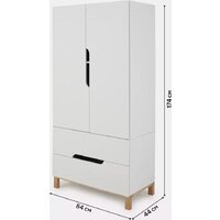 Шкаф распашной MOWbaby Lilla / 400 (Cloud White) - Превью изображения №2 — Интернет-магазин ПроЗаказ