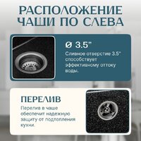 Кухонная мойка Saniteco Fama (черный) - Превью изображения №2 — Интернет-магазин ПроЗаказ