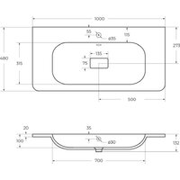 Умывальник Cezares CZR-1000/480-LV-MR-NV - Превью изображения №5 — Интернет-магазин ПроЗаказ
