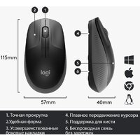 Мышь Logitech M190 (черный/темно-серый) - Превью изображения №5 — Интернет-магазин ПроЗаказ