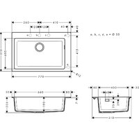Кухонная мойка Hansgrohe S51 S510-F660 Zlewozmywak nablatowy 660 43313290 (каменный серый) - Превью изображения №2 — Интернет-магазин ПроЗаказ