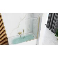 Стеклянная шторка для ванны Rea Elegant 80 (матовое золото/прозрачное стекло) - Превью изображения №4 — Интернет-магазин ПроЗаказ