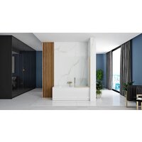 Стеклянная шторка для ванны Rea Elegant 80 (матовое золото/прозрачное стекло) - Превью изображения №2 — Интернет-магазин ПроЗаказ