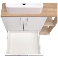  Doratiz Тумба под умывальник Doratiz Гавайи 80 9908.184 (белый/дуб сонома) - Превью изображения №12 — Интернет-магазин ПроЗаказ