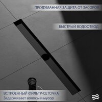 Трап/канал Lauter 2120122-LMB 1200x70 (черный матовый) - Превью изображения №3 — Интернет-магазин ПроЗаказ
