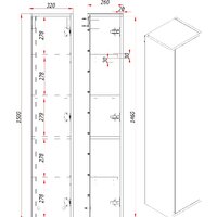  ЗОВ Шкаф-пенал для ванной Парма 150 PP150LA0MAMC1B (аттик) - Превью изображения №3 — Интернет-магазин ПроЗаказ