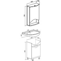  Runo Тумба под умывальник Фортуна 50 (напольная) - Превью изображения №4 — Интернет-магазин ПроЗаказ
