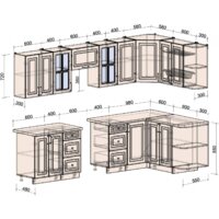 Готовая кухня Интерлиния Мила Шато 1.5x3.0 правая (луна/луна/бискайская сосна) - Превью изображения №5 — Интернет-магазин ПроЗаказ