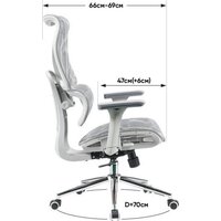 Офисное кресло myroo Office Wizard HS-3853H-1-G (light grey) - Превью изображения №3 — Интернет-магазин ПроЗаказ