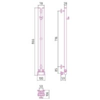 Полотенцесушитель Сунержа Нюанс EU50+ 840х50 00-0212-0840 - Превью изображения №3 — Интернет-магазин ПроЗаказ