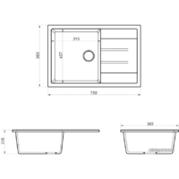 Кухонная мойка Berge BR-7603 (серый матовый) - Превью изображения №3 — Интернет-магазин ПроЗаказ