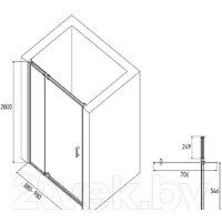 Душевая дверь Alex Baitler AB78C90 98x200 - Превью изображения №3 — Интернет-магазин ПроЗаказ