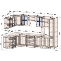 Готовая кухня Интерлиния Мила Шато 1.88x3.2 ВТ левая (океан/океан/дуб бунратти) - Превью изображения №5 — Интернет-магазин ПроЗаказ