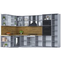 Готовая кухня Интерлиния Мила Шато 1.88x3.2 ВТ левая (океан/океан/дуб бунратти) - Превью изображения №2 — Интернет-магазин ПроЗаказ