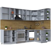 Готовая кухня Интерлиния Тренд 1.5x2.7 правая (океан/океан/дуб бунратти) - Превью изображения №2 — Интернет-магазин ПроЗаказ