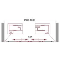 Душевая дверь BelBagno Unique-BF-2-150/180-P-Cr (матовое стекло) - Превью изображения №4 — Интернет-магазин ПроЗаказ