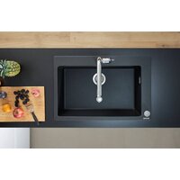 Кухонная мойка Hansgrohe S51 S510-F660 Zlewozmywak nablatowy 660 43313170 (черный графит) - Превью изображения №2 — Интернет-магазин ПроЗаказ