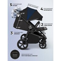 Коляска прогулочная «книга» Sweet Baby Contente Plus Basic (черный) - Превью изображения №2 — Интернет-магазин ПроЗаказ