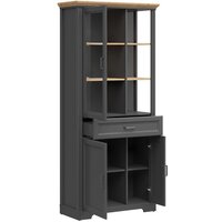 Шкаф-витрина Black Red White Jasmin REG1W2D1S (графит/дуб артизан) - Превью изображения №3 — Интернет-магазин ПроЗаказ