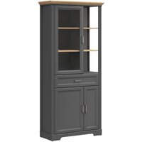 Шкаф-витрина Black Red White Jasmin REG1W2D1S (графит/дуб артизан) - Превью изображения №2 — Интернет-магазин ПроЗаказ