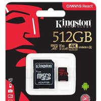 Карта памяти Kingston Canvas React SDCR/512GB microSDXC 512GB + адаптер - Превью изображения №3 — Интернет-магазин ПроЗаказ