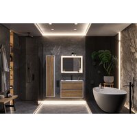  ЗОВ Шкаф-пенал для ванной Парма 150 PP150LWP0MHMC1A (белый/галифакс) - Превью изображения №3 — Интернет-магазин ПроЗаказ