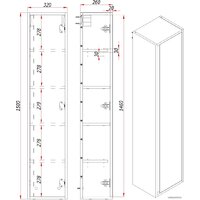  ЗОВ Шкаф-пенал для ванной Парма 150 PP150LWP0MHMC1A (белый/галифакс) - Превью изображения №4 — Интернет-магазин ПроЗаказ