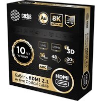 Кабель CACTUS CS-HDMI-AOC-2.1-20 (20 м, черный) - Превью изображения №3 — Интернет-магазин ПроЗаказ