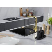 Кухонная мойка Kernau KGSO 6078 1B1D Deep Black + Gold Metallic - Превью изображения №2 — Интернет-магазин ПроЗаказ