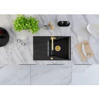 Кухонная мойка Kernau KGSO 6078 1B1D Deep Black + Gold Metallic - Превью изображения №4 — Интернет-магазин ПроЗаказ