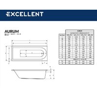 Ванна Excellent Aurum 160x70 (с ножками) - Превью изображения №3 — Интернет-магазин ПроЗаказ