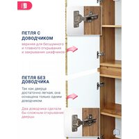  Doratiz Шкаф-пенал для ванной Сицилия 40 2712.312 (дуб вотан, подвесной) - Превью изображения №4 — Интернет-магазин ПроЗаказ