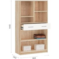 Шкаф-витрина Империал Стелс 1в2д1ящ (дуб сонома/белый) - Превью изображения №2 — Интернет-магазин ПроЗаказ