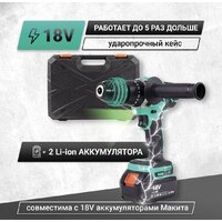 Ударная дрель-шуруповерт Zitrek Green Impact 18V 063-4045 (с 2-мя АКБ, кейс) - Превью изображения №2 — Интернет-магазин ПроЗаказ