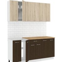 Готовая кухня Кортекс-мебель Корнелия Лира-лайт 1.7м (дуб сонома/венге/дуб бунратти) - Превью изображения №1 — Интернет-магазин ПроЗаказ