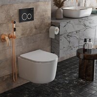 Унитаз подвесной Roxen Simple Compact в комплекте с инсталляцией StounFix Dual Fresh 6 в 1 911522 (кнопка: черный матовый) - Превью изображения №13 — Интернет-магазин ПроЗаказ