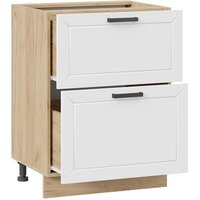 Шкаф напольный Трия Лорас 1Н6Я2 (дуб крафт золотой/холст белый) - Превью изображения №2 — Интернет-магазин ПроЗаказ