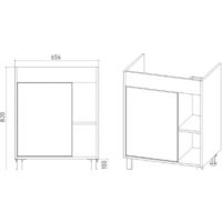 Viant Тумба под умывальник Бостон Como 70 VBOS70COG-T1ST - Превью изображения №2 — Интернет-магазин ПроЗаказ
