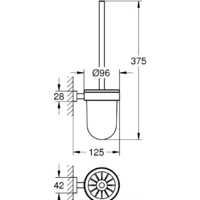 Ершик для унитаза Grohe Essentials Cube 40513001 (хром/матовое стекло) - Превью изображения №2 — Интернет-магазин ПроЗаказ