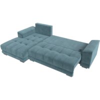 Угловой диван Лига диванов НордСтар левый 121106L (велюр бирюзовый/подушки велюр бирюзовый) - Превью изображения №7 — Интернет-магазин ПроЗаказ