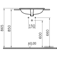 Умывальник Vitra S20 55x45 [5465B003-0001] - Превью изображения №3 — Интернет-магазин ПроЗаказ