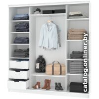 Шкаф-купе Кортекс-мебель Сенатор ШК12-45 Классика ДСП (белый) - Превью изображения №2 — Интернет-магазин ПроЗаказ