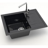 Кухонная мойка MARRBAXX Карельский камень модель 150/Q4 F150Q004 (черный) - Превью изображения №2 — Интернет-магазин ПроЗаказ