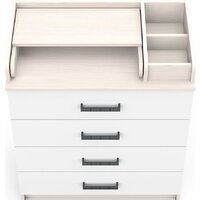 Детский комод Атон Мебель Marvin (бодяга светлый/белый) - Превью изображения №2 — Интернет-магазин ПроЗаказ