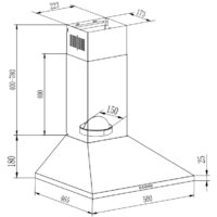 Кухонная вытяжка GrandGermes Rimini 50 (черный) - Превью изображения №2 — Интернет-магазин ПроЗаказ