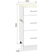 Шкаф напольный Кортекс-мебель Корнелия Лира НШ40р3ш (дуб сонома/мадрид) - Превью изображения №5 — Интернет-магазин ПроЗаказ