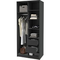 Шкаф распашной Интерлиния Концепт КТ-Ш2 (белый платинум/антрацит) - Превью изображения №4 — Интернет-магазин ПроЗаказ