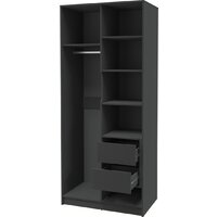 Шкаф распашной Интерлиния Концепт КТ-Ш2 (белый платинум/антрацит) - Превью изображения №3 — Интернет-магазин ПроЗаказ