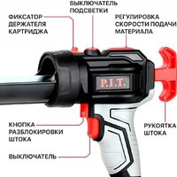 Пистолет для герметика P.I.T. PEC20H-300A Solo (без АКБ) - Превью изображения №10 — Интернет-магазин ПроЗаказ
