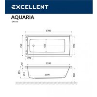 Ванна Excellent Aquaria 170x75 (с ножками) - Превью изображения №5 — Интернет-магазин ПроЗаказ